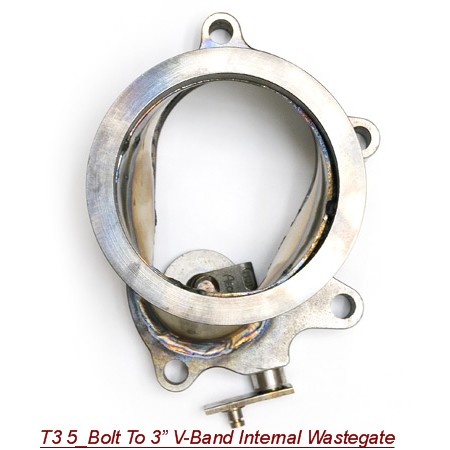 T3 V-Band Internal Wastegate SwingValve - 5-Bolt TO 3" V-Band